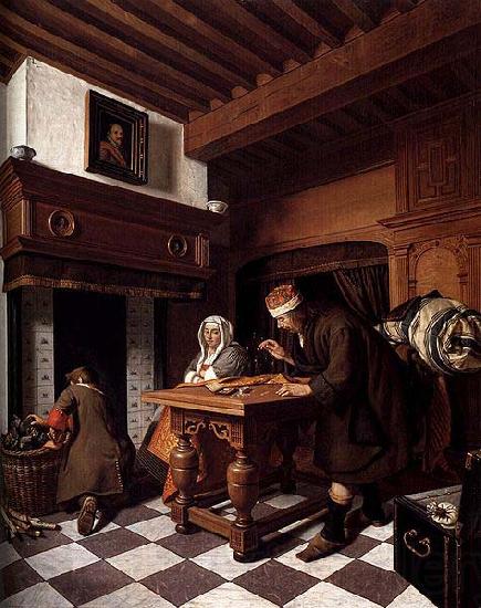Cornelis de Man A Man Weighing Gold. Spain oil painting art